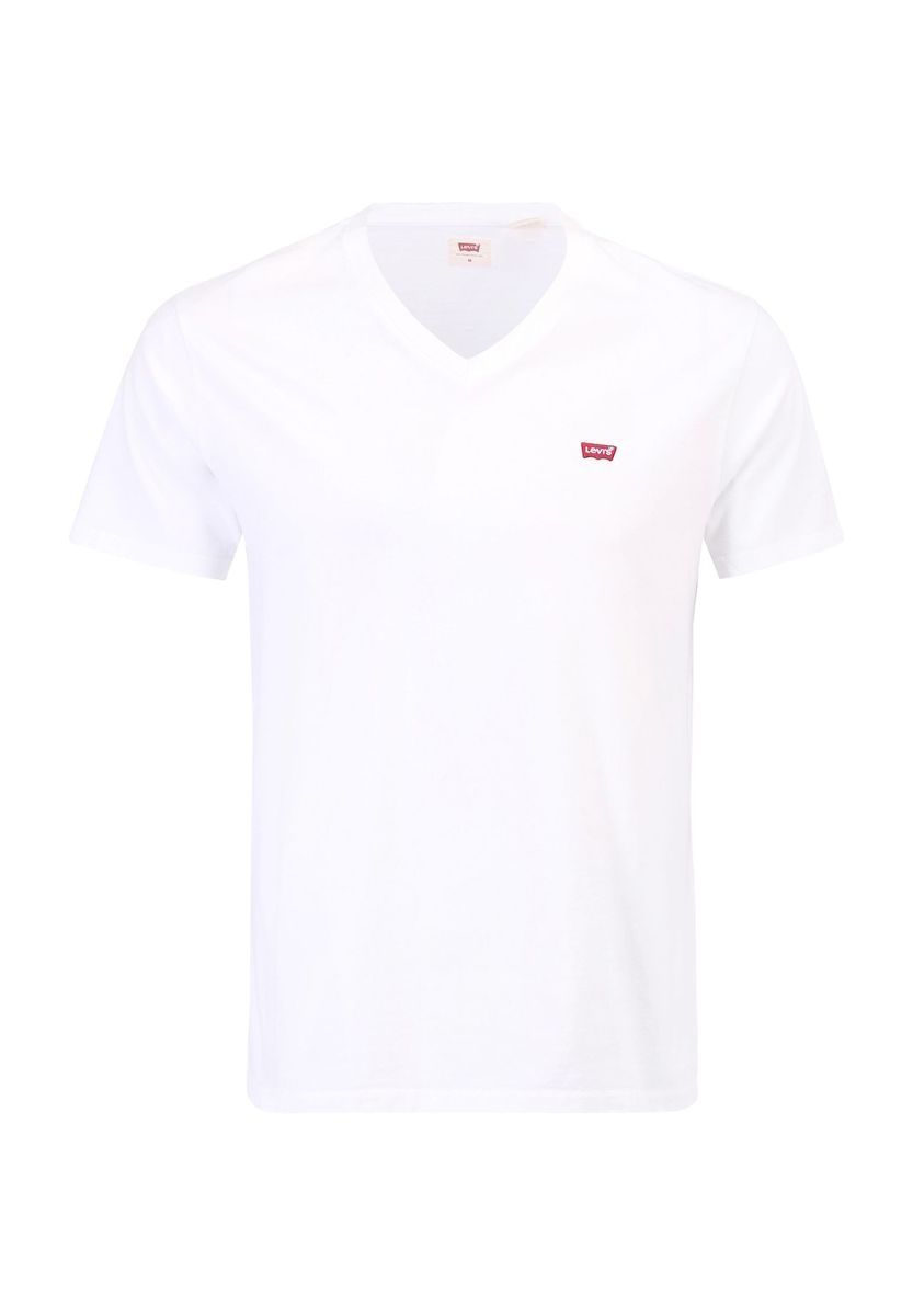Levi's® T-Shirt, V-Ausschnitt, Label-Stickerei, für Herren, weiß, M
