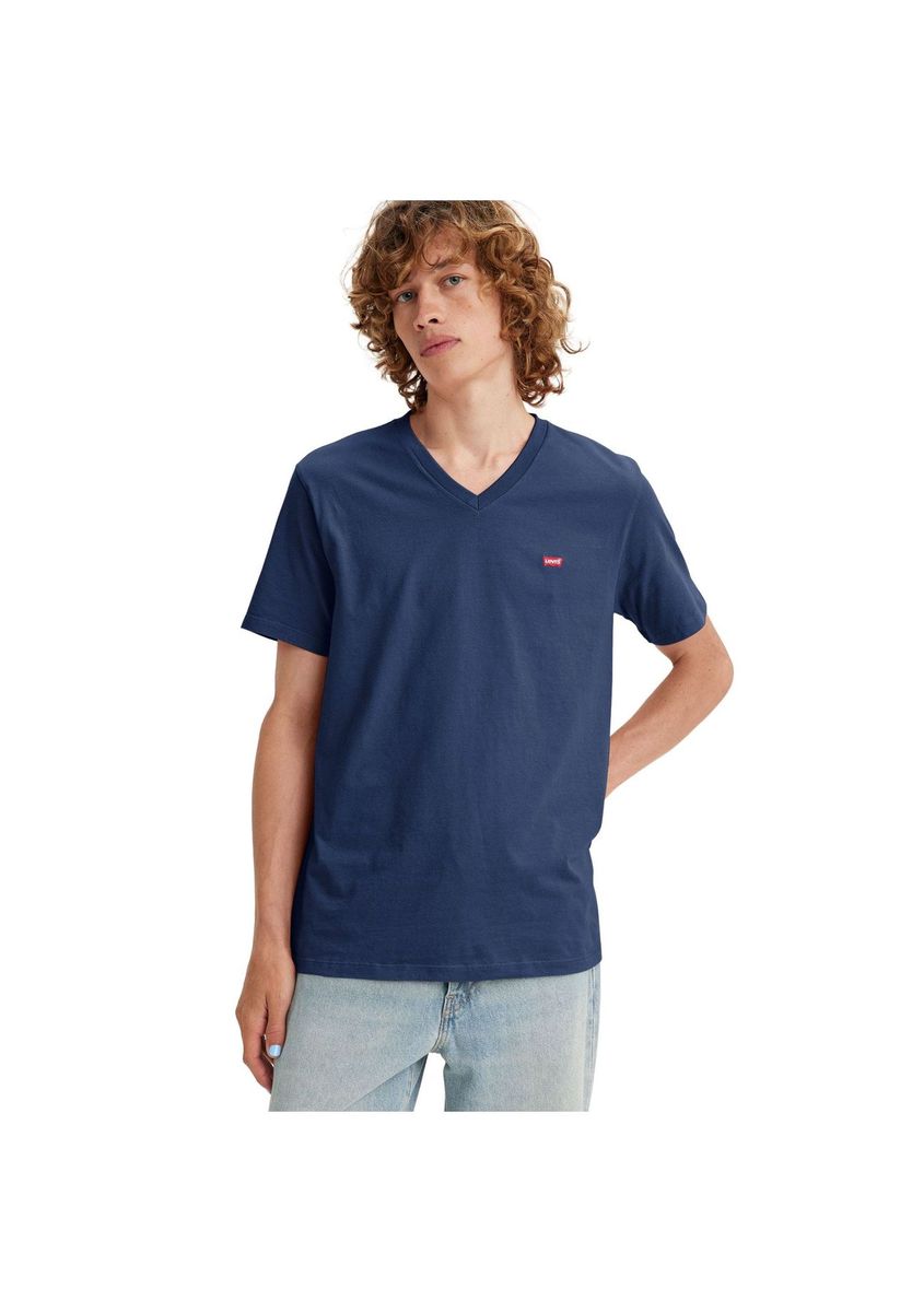 Klassisches V-Ausschnitt Baumwoll-T-Shirt