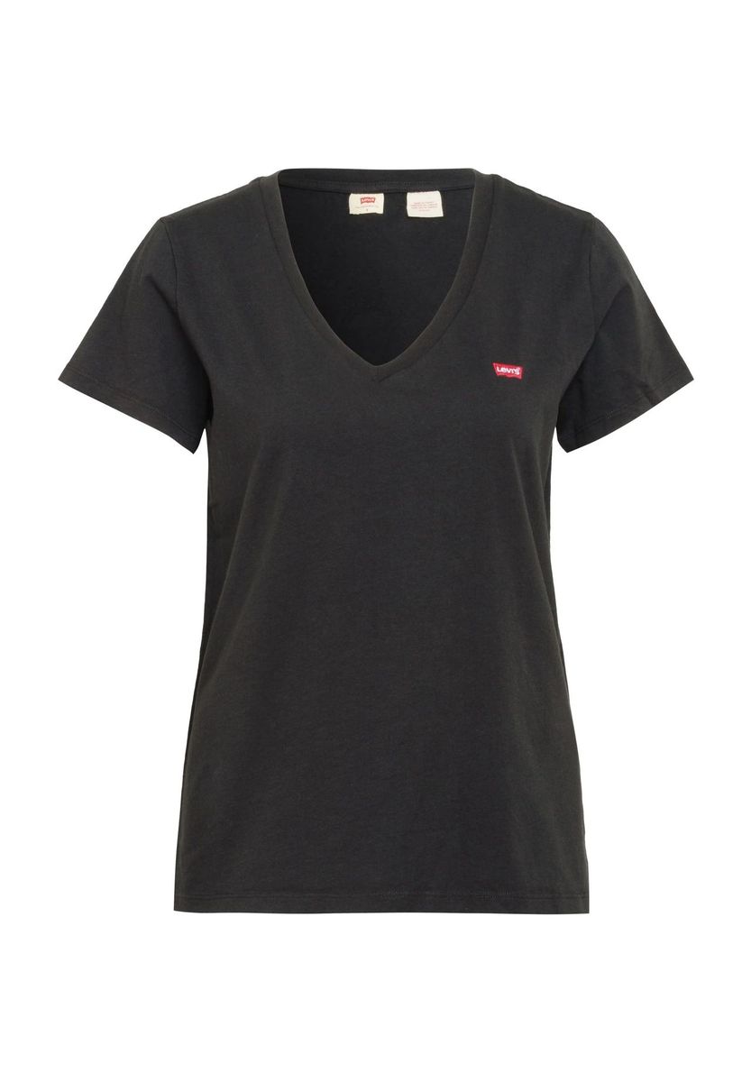 Basic V-Ausschnitt Baumwoll T-Shirt