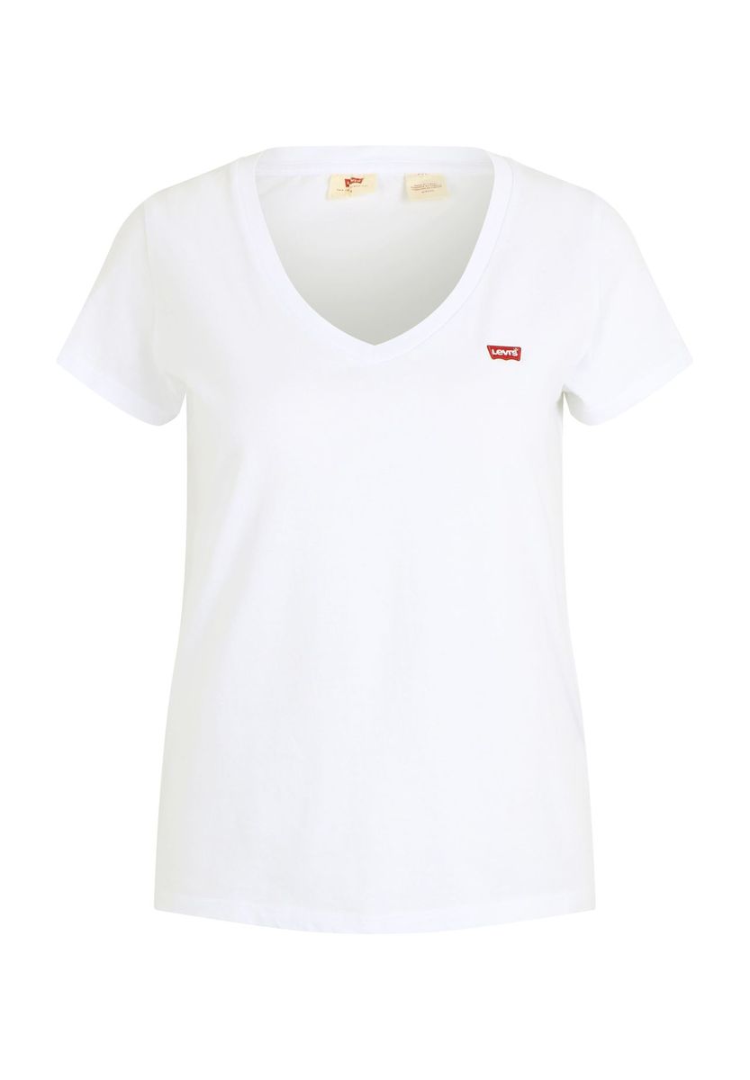 Klassisches V-Ausschnitt Logo T-Shirt