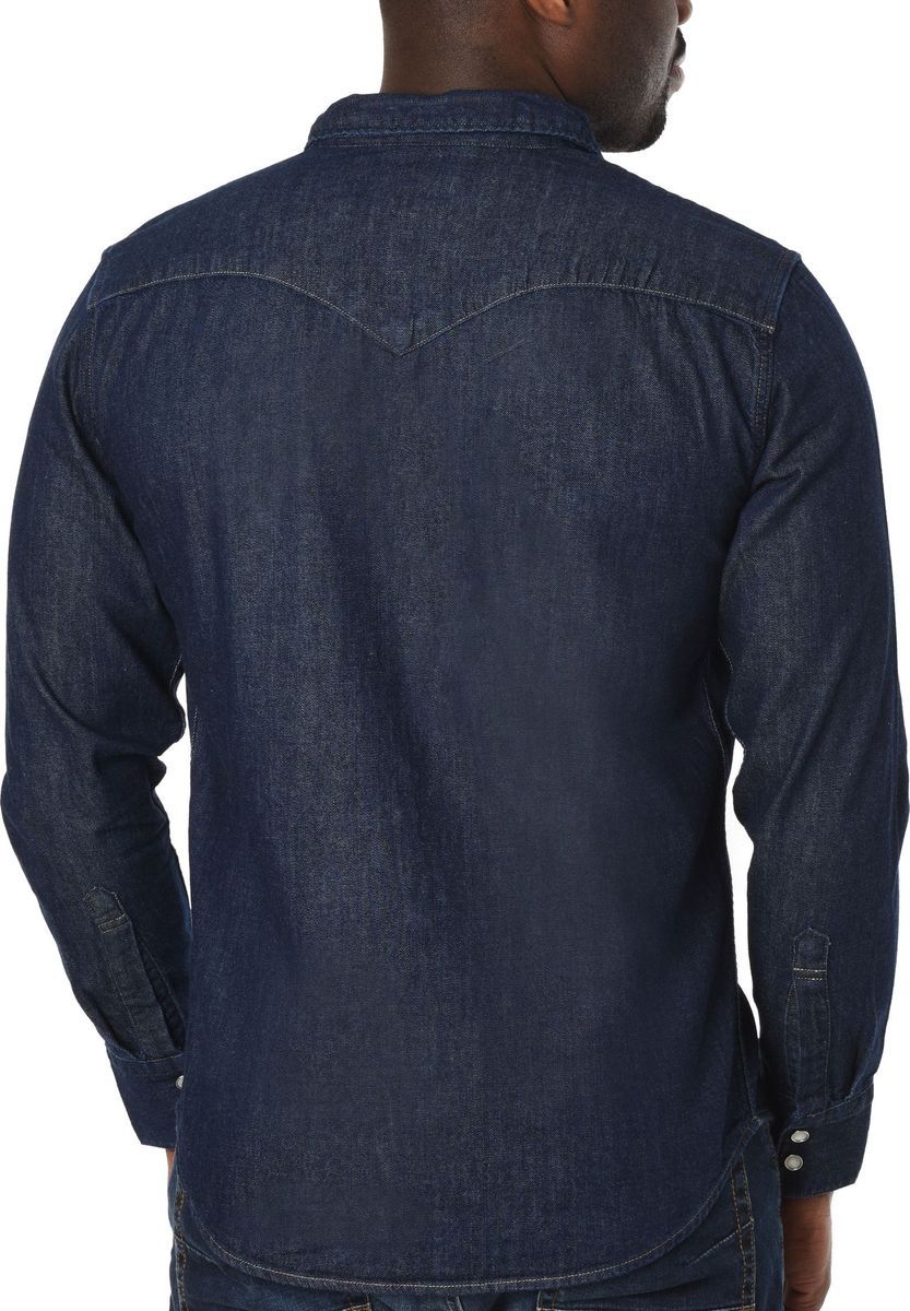 Herren Langarm Denim Western Hemd