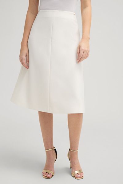Eleganter A-Linien Midirock Off-White