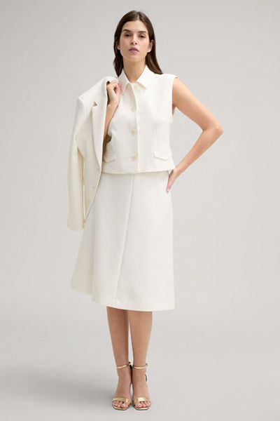 Eleganter A-Linien Midirock Off-White