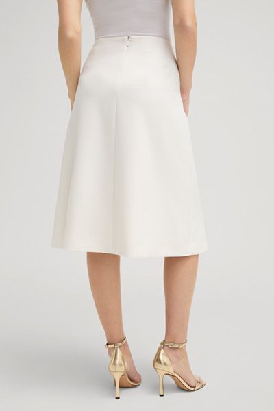 Eleganter A-Linien Midirock Off-White