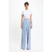 Hoch taillierte Weitbeinhose mit Falten