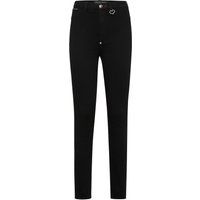 High-Waist-Jeggings mit Herz-Anhänger