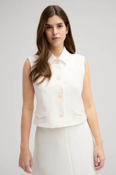 Elegante ärmellose Crêpe Blazer Weste