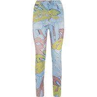 High-Rise Jeggings mit Graffiti-Print
