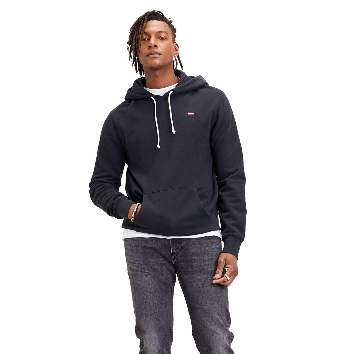 Klassischer Kapuzenpullover mit Logo-Patch