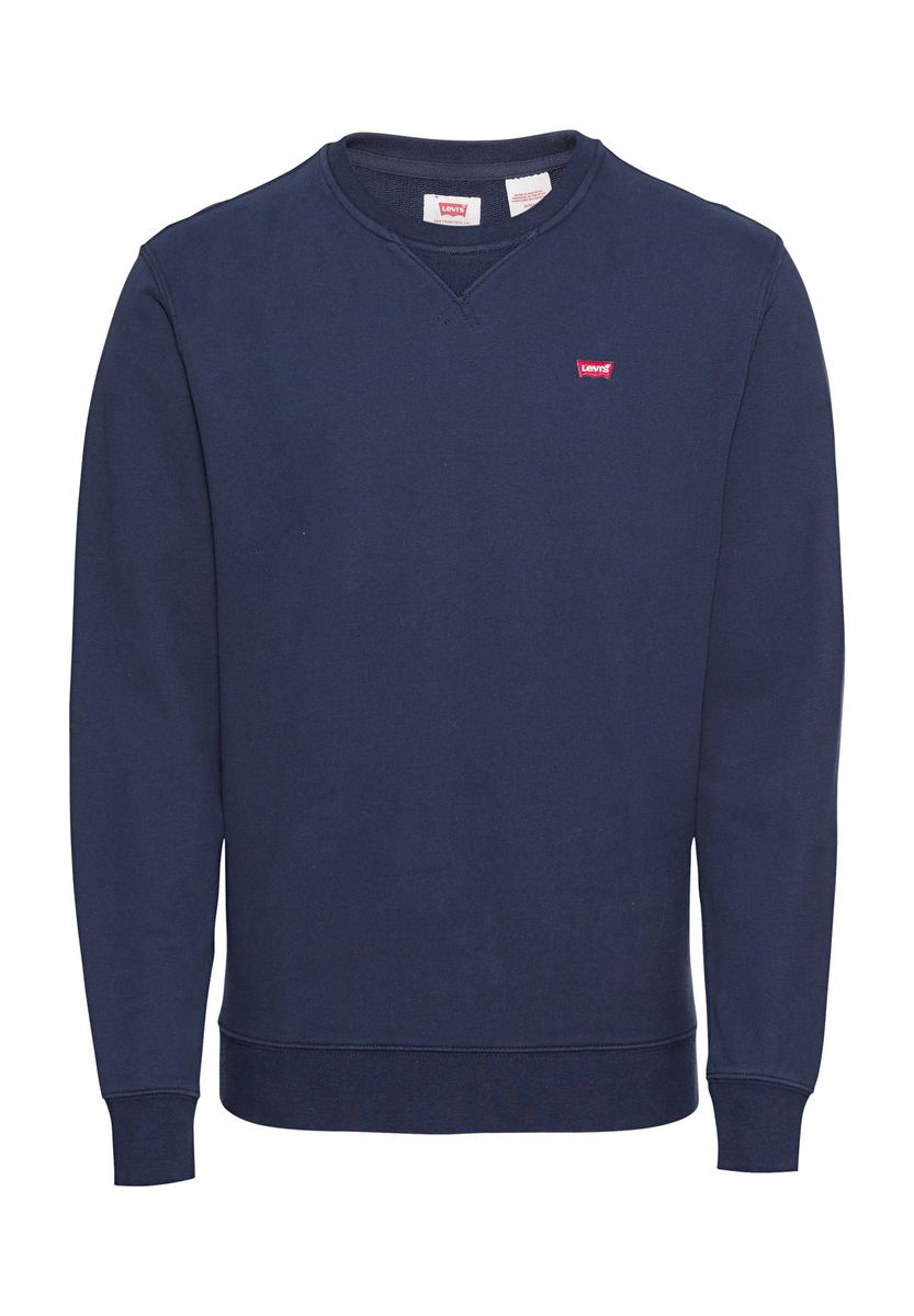 Klassisches marineblaues Baumwoll-Rundhals-Sweatshirt