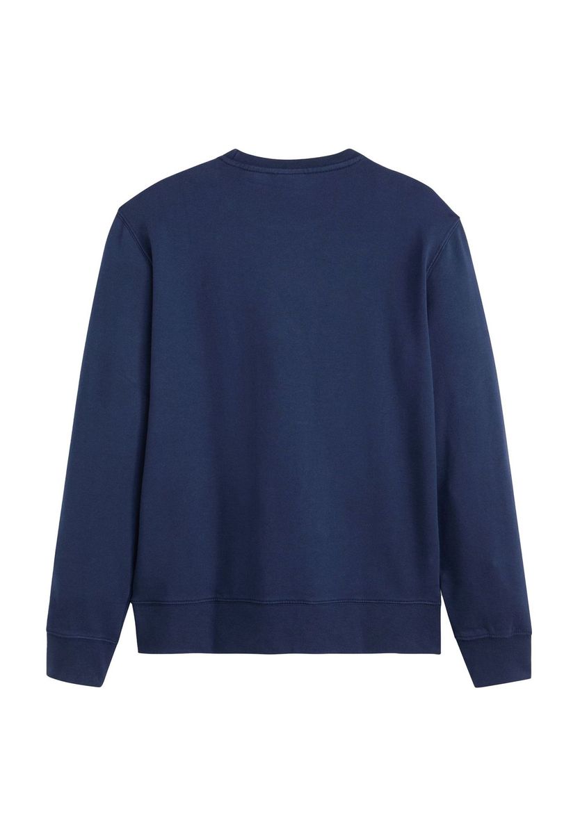 Klassisches marineblaues Baumwoll-Rundhals-Sweatshirt