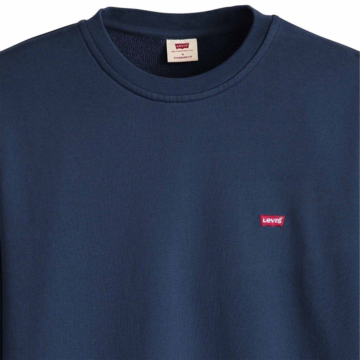 Klassisches marineblaues Baumwoll-Rundhals-Sweatshirt