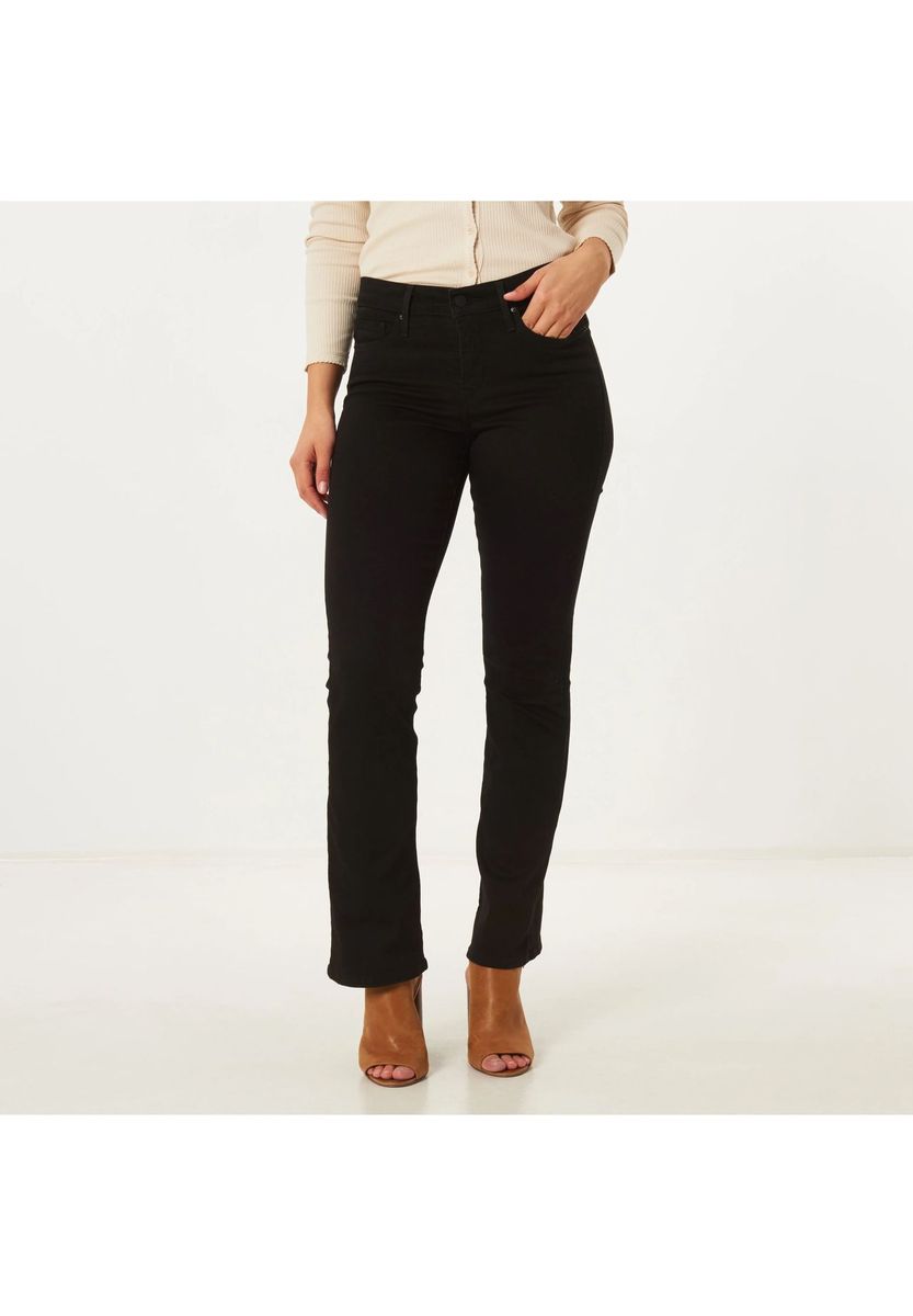 Klassische Straight Leg Jeans mit mittelhohem Bund
