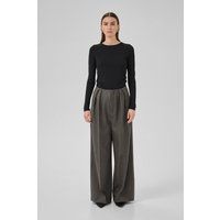 Weite Bundfaltenhose mit hohem Bund