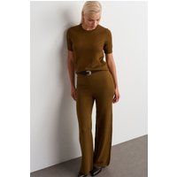 Weit geschnittene Lurex-Strickhose