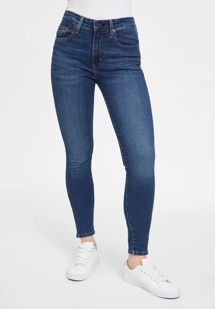 High-Rise Skinny Jeans, klassisches Denim