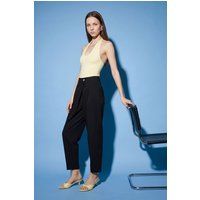 Hochtaillierte weite Crepe-Hose