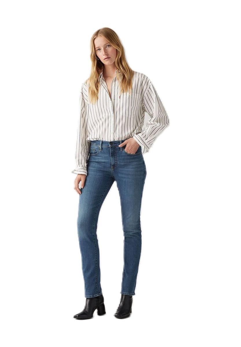 Straight Leg Jeans mit hohem Bund