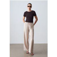 Locker geschnittene Crepe-Hose mit weitem Bein