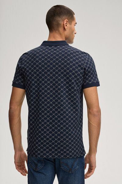 JOOP! Paigam Poloshirt Dunkelblau Cornflower-Print Baumwollmischung