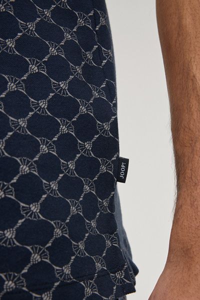 JOOP! Paigam Poloshirt Dunkelblau Cornflower-Print Baumwollmischung