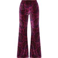 Schlaghose aus Samt mit Paisleymuster