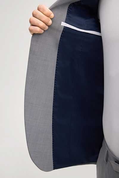 Joop! Damon-Gun Hellgrau Meliert Stretch Wollmischung Anzug