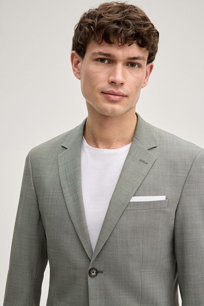 JOOP! Salbeigrün Meliert Damon-Gun Wollmischung Anzug Slim Fit