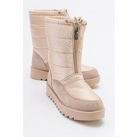 Gesteppte Metallic-Schneestiefel mit Reißverschluss