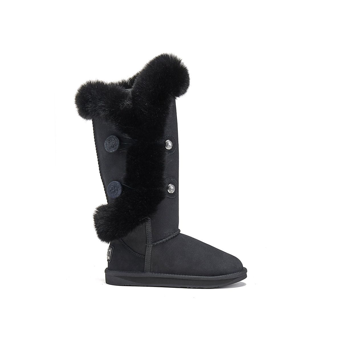 Hohe Nordic-Stiefel mit Pelzbesatz