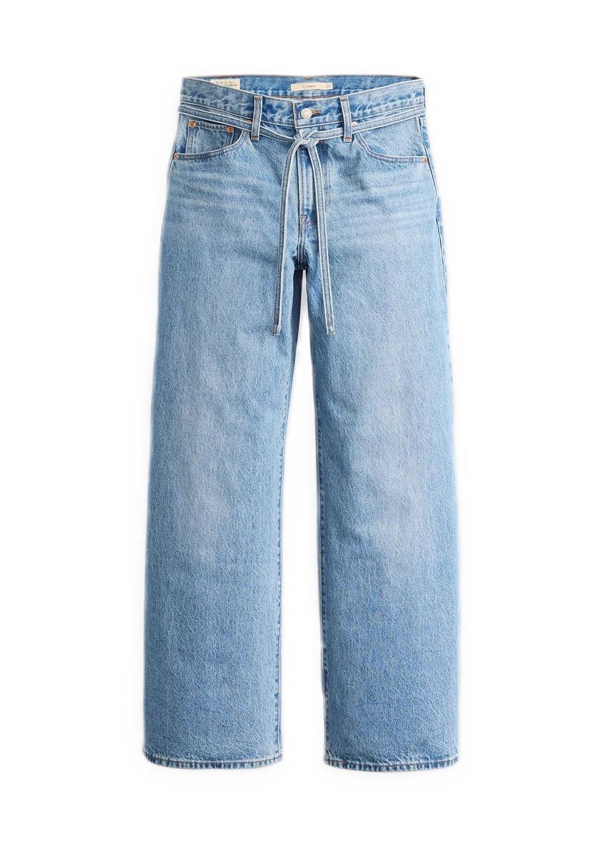 Weite High-Rise Jeans mit Gürtel
