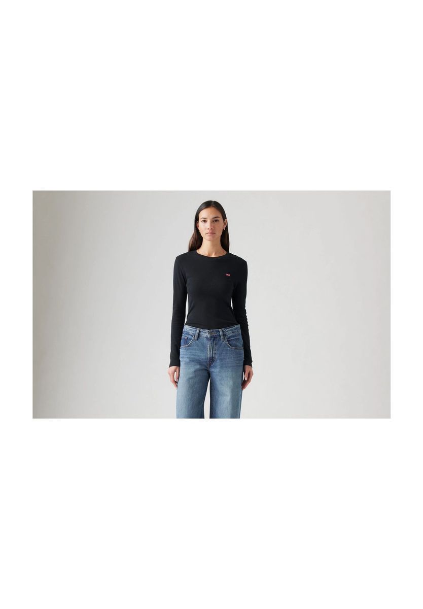 Essential Langarm Baumwoll-T-Shirt