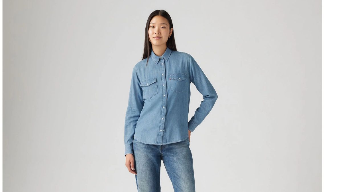 Levi's® Jeanshemd "Iconic Western", Klappkragen, für Damen, blau, S