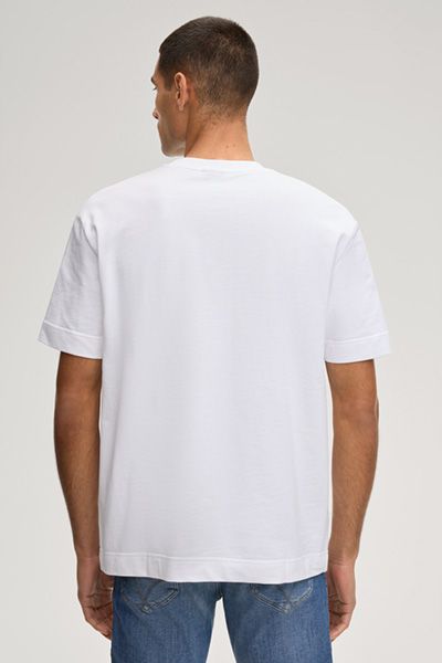 Joop! Achilleas Weißes Basic Essential Rundhals Baumwoll T-Shirt