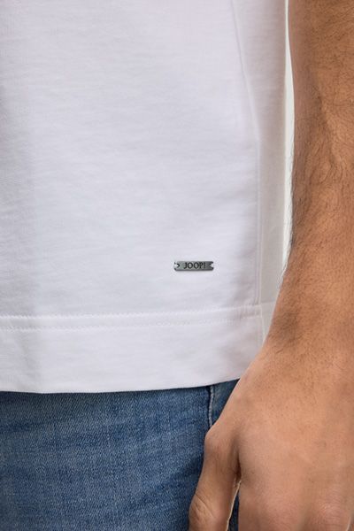 Joop! Achilleas Weißes Basic Essential Rundhals Baumwoll T-Shirt