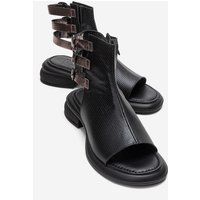 Architektonische Perforierte Schnallensandalen