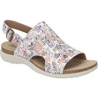 Slingback-Sandalen mit Blumenmuster