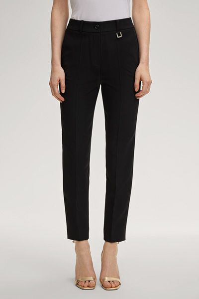 Joop! Schwarze Slim-Fit Stretch-Twill Stoffhose mit Logo-Detail