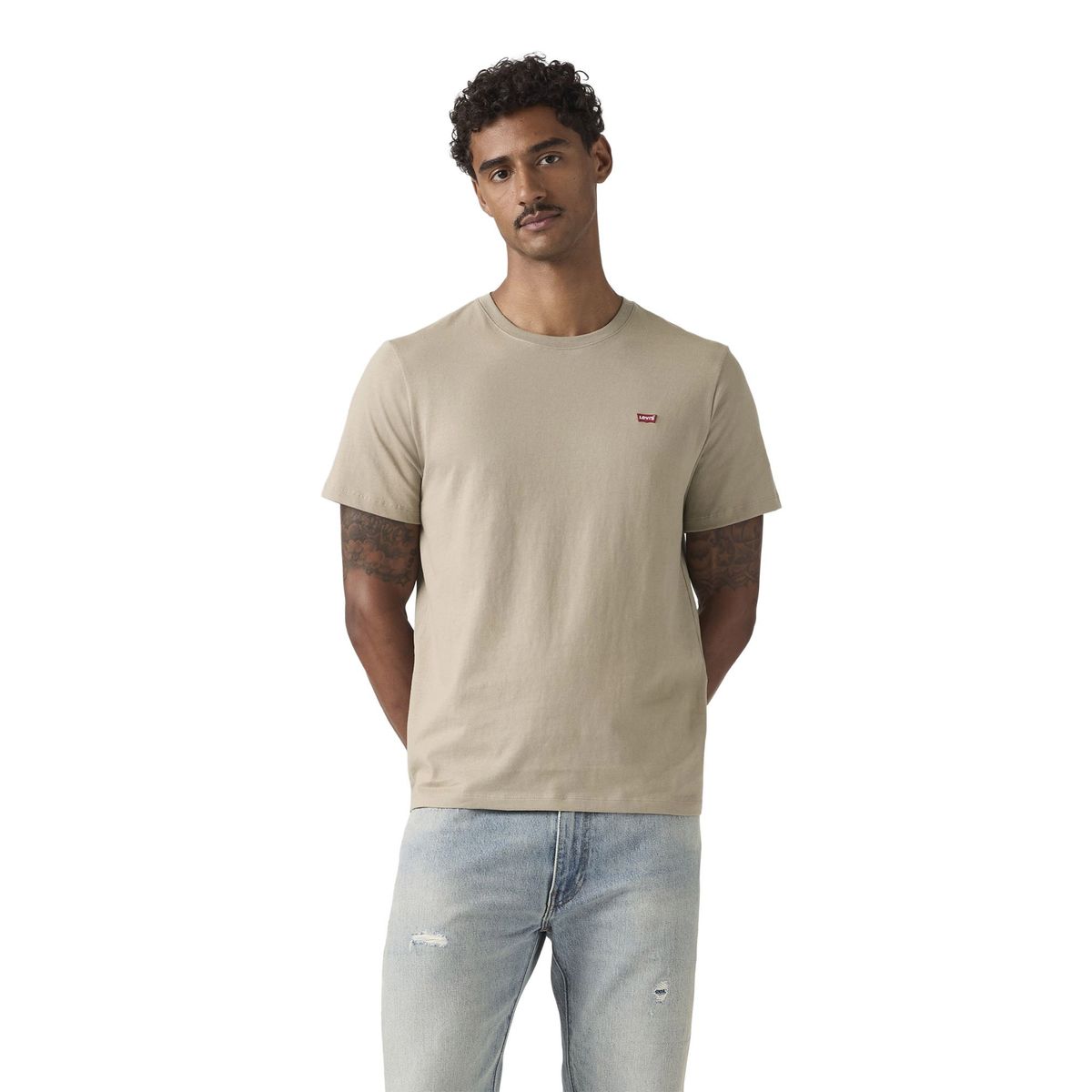 Levi's® Herren T-Shirt - "Original Housemark Tee", Rundhals, Baumwolle, braun, M