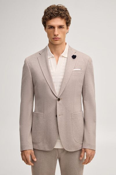 Jersey Kombi-Sakko Hoverest in Beige