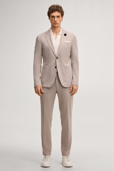 Jersey Kombi-Sakko Hoverest in Beige