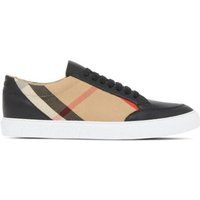 Klassische Leder-Sneaker mit Karomuster