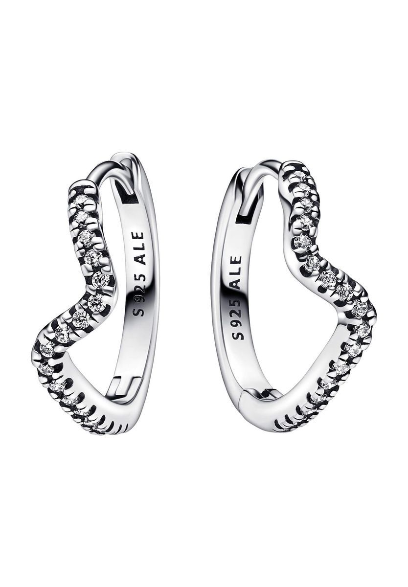 Herz Creolen mit Pavé Sterling-Silber