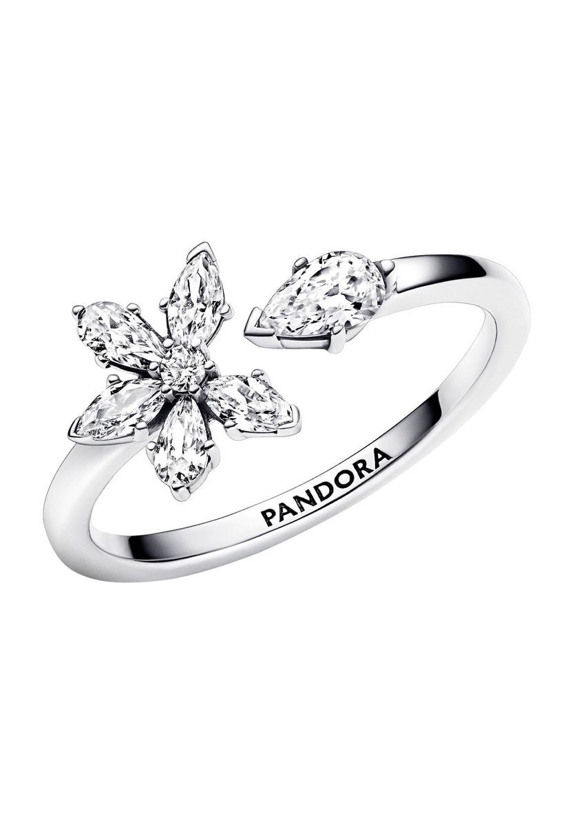 Offener Sterling Silber Blumenring