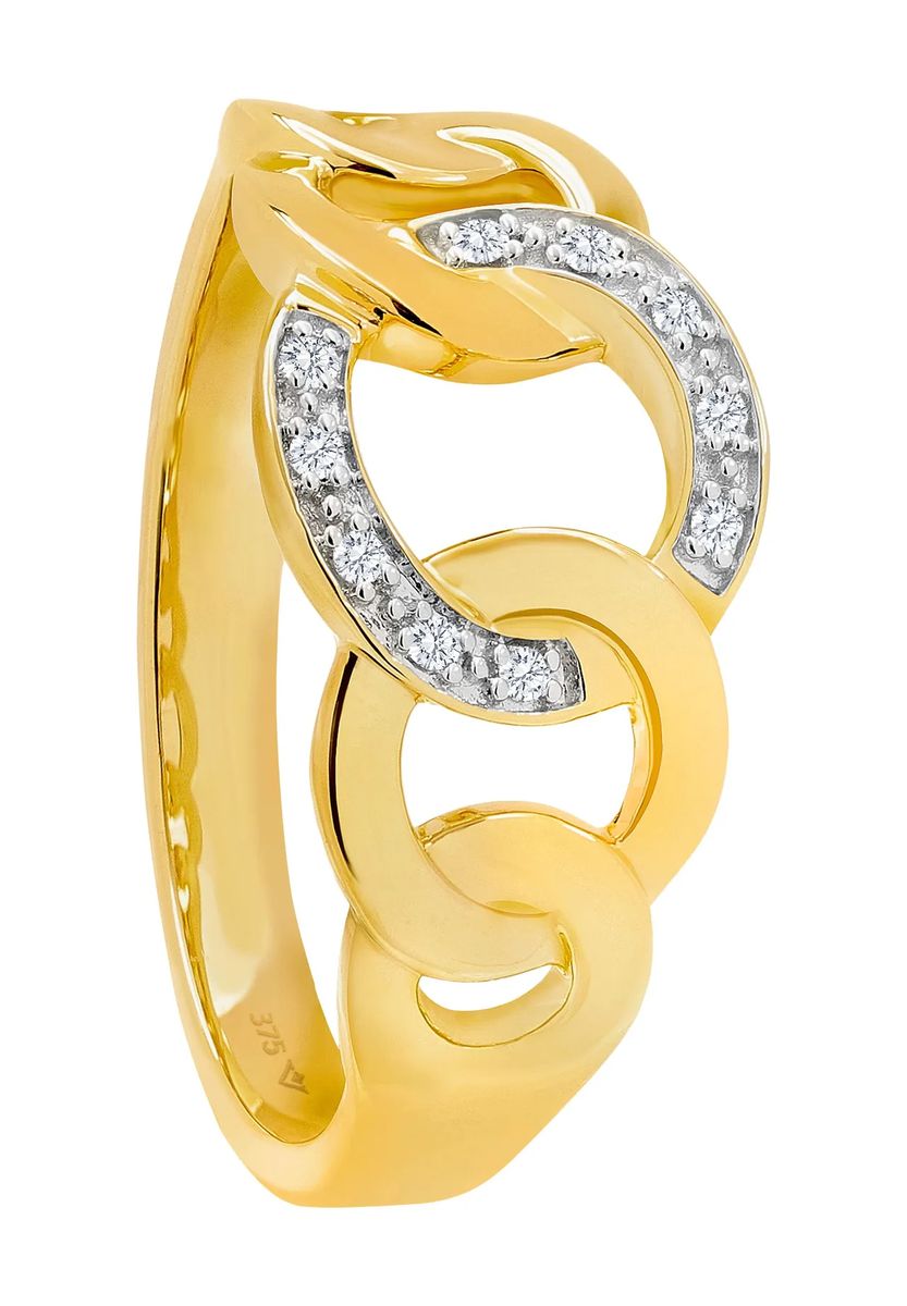 Gliederketten-Ring mit Diamant-Akzenten
