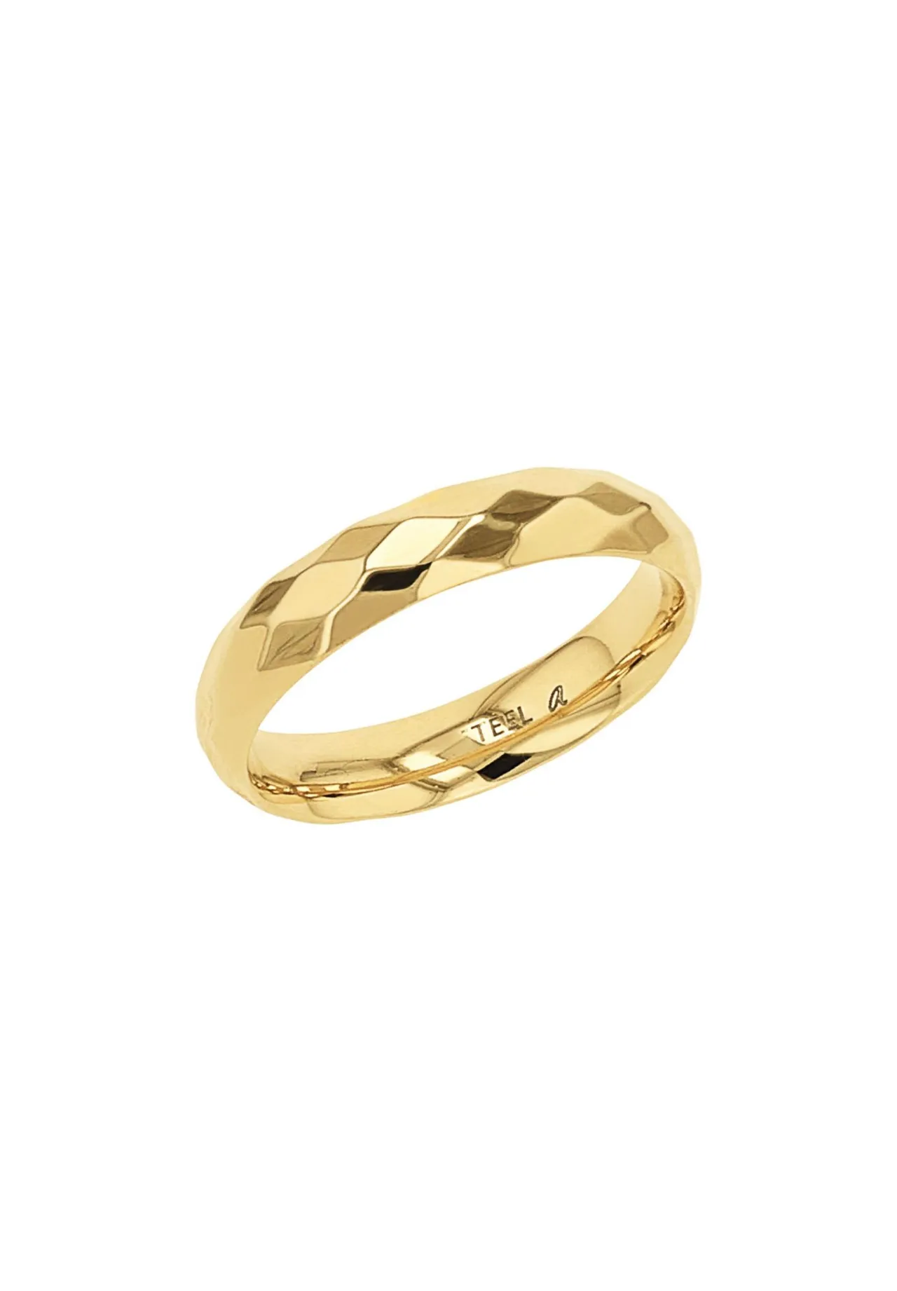 Facettierter Metallic-Statement-Ring