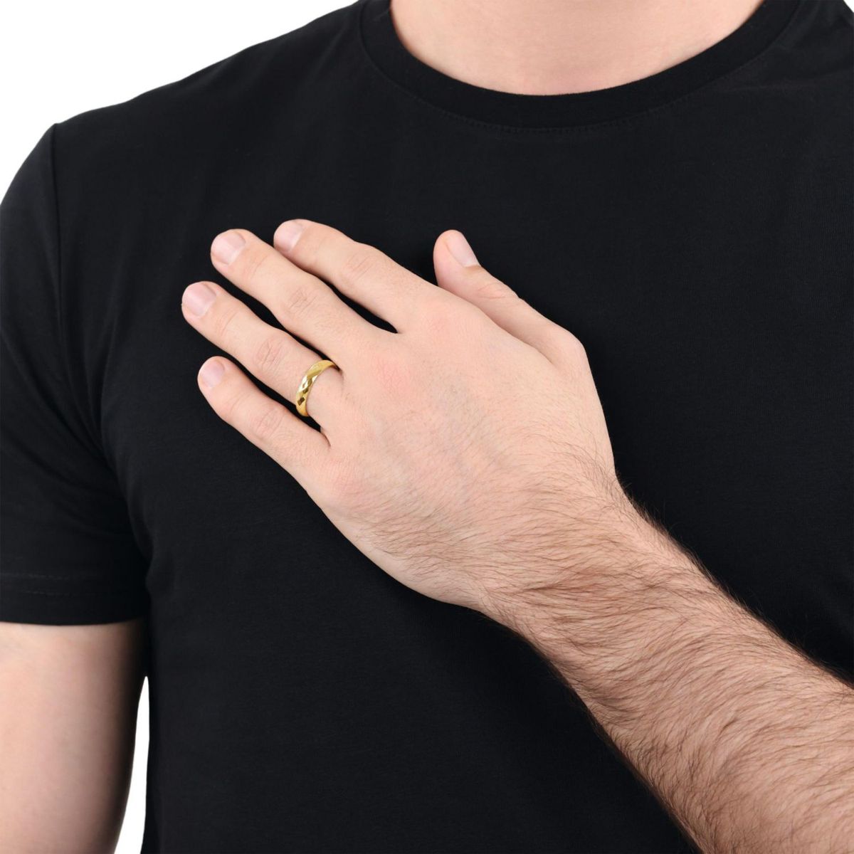 Facettierter Metallic-Statement-Ring