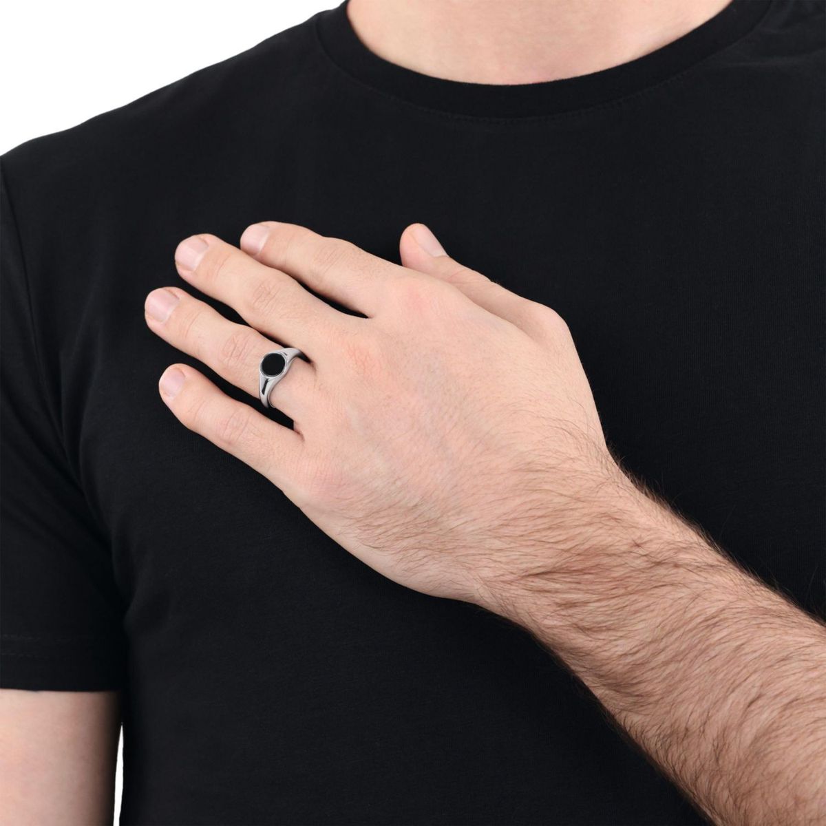 Minimalistischer Onyx Siegelring