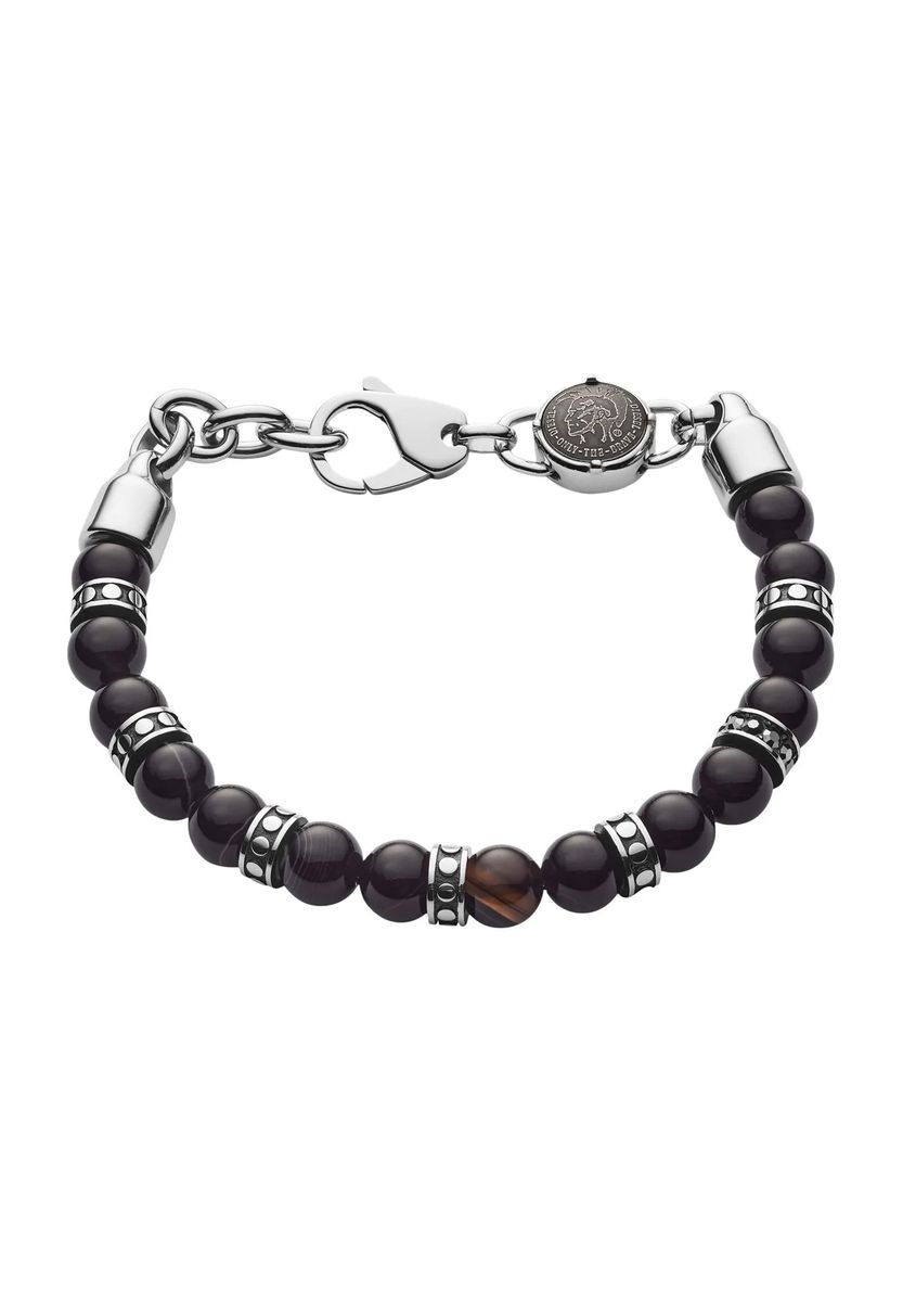Perlenarmband aus Achat und Edelstahl