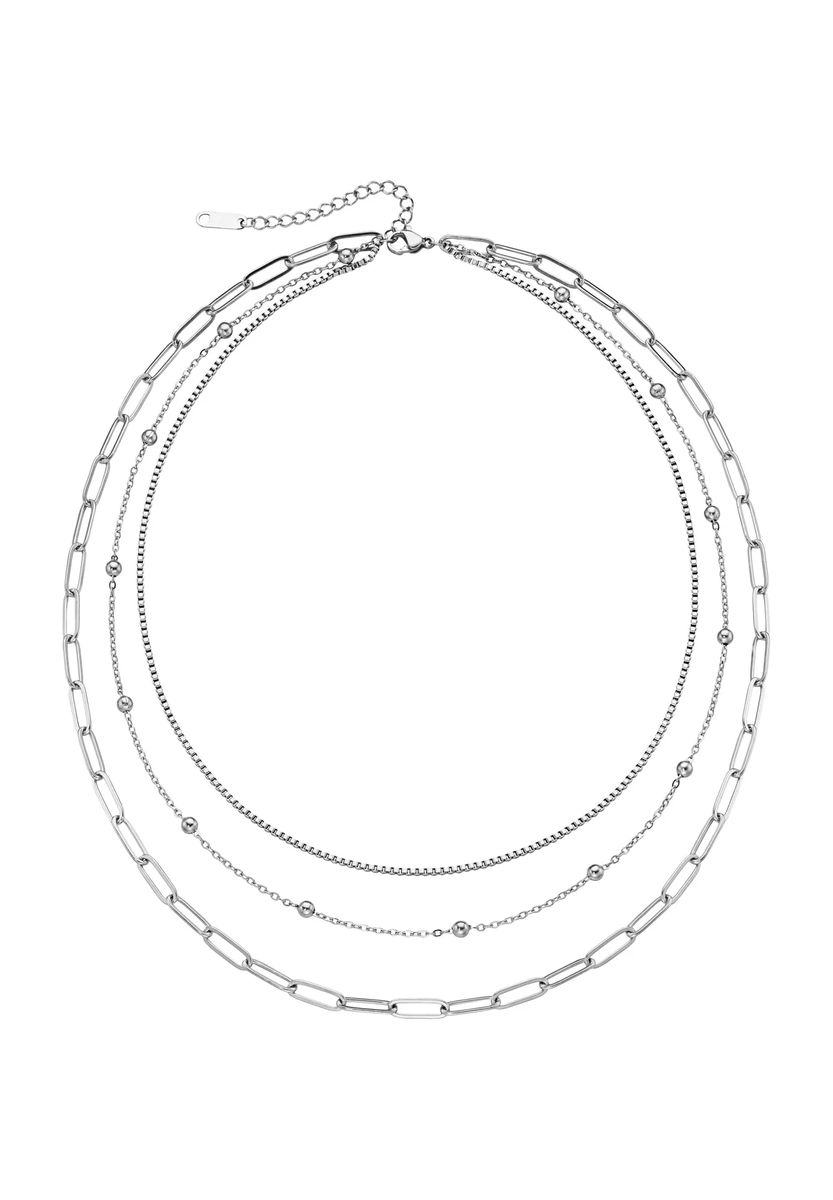 Dreireihiges Collier aus Edelstahl